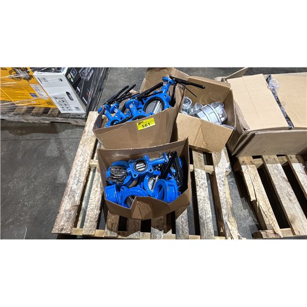 PALLET OF ASSORTED BUTTERFLY VALVE & CAMLOCK FITTINGS - *MUST TAKE ALL ON PALLET*