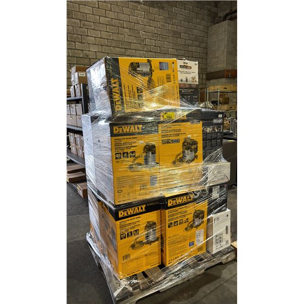 PALLET OF DEWALT WET/DRY VACUUMS, HOUSEHOLD VACUUM, COFFEE MAKERS & MORE - *WORKING