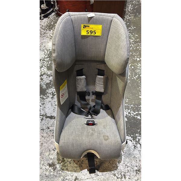 CLEK FOONF GREY CONVERTIBLE CAR SEAT: DATE OF MANUFACTURE MARCH 23, 2022 *LIGHT STAINING ON SEAT*