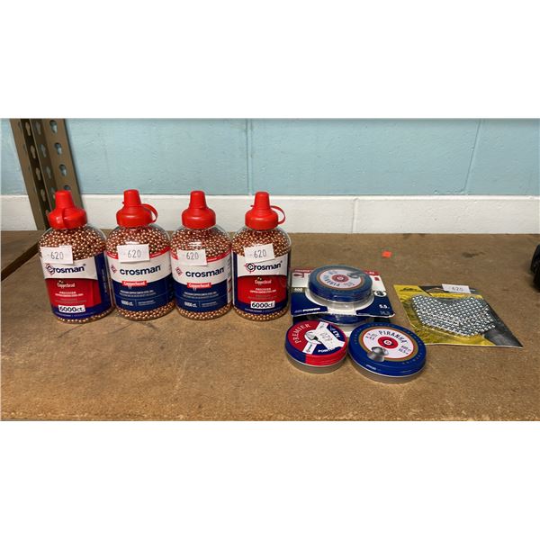 CROSMAN COPPER COATED STEEL BB'S, PIRANHA .177 CAL PELLETS, RIDGELINE 1/4" STEEL AMMO BALLS & MORE