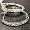 Image 3 : 14K (1.94G) NATURAL DIAMOND (0.3CT) HOOP EARRING SUGGESTED RETAIL VALUE $4000