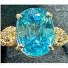 Image 1 : 10K (2.6G)  BLUE ZIRCON (4.3CT) DIAMOND (0.03CT) RING (SIZE 7.5)  SUGGESTED RETAIL VALUE $3600