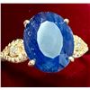 Image 1 : 10K (2.8G) UNHEATED BLUE SAPPHIRE (4.9CT) DIAMOND (0.03CT) RING (SIZE  7.5) SUGGESTED RETAIL VALU...