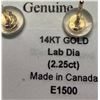 Image 3 : 14K LAB DIAMOND (1.84CT) EARRINGS SUGGESTED RETAIL VALUE $2800
