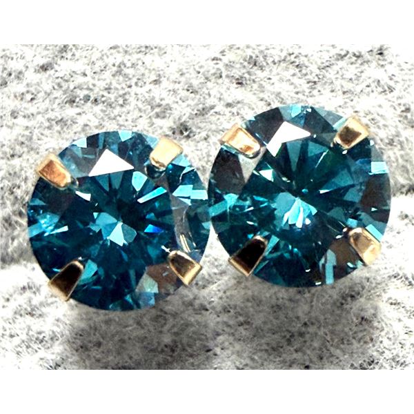 14K BLUE LAB DIAMOND (1.4CT) EARRINGS SUGGESTED RETAIL VALUE $2800
