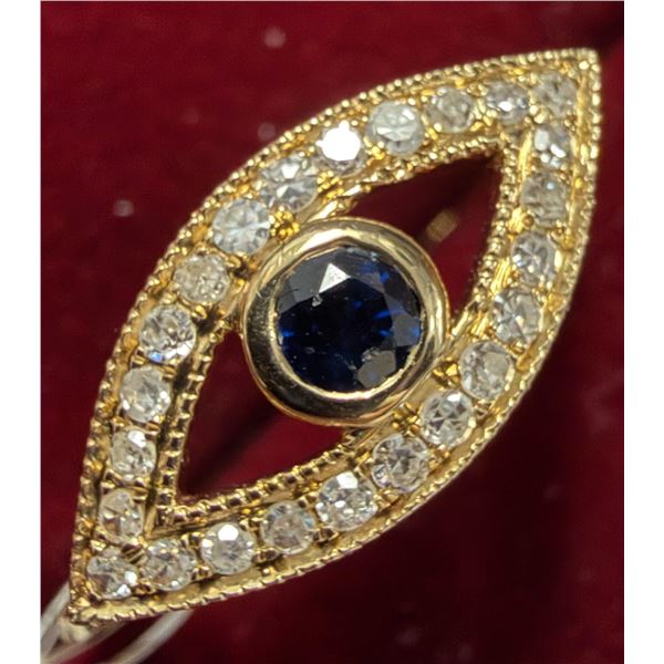 14K (3.6G) SAPPHIRE (0.13CT) NATURAL DIAMOND (0.15CT) RING (SIZE 6.5) SUGGESTED RETAIL VALUE $2250