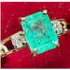 Image 1 : 10K (1.5G) NATURAL EMERALD (0.95CT), DIAMOND (0.03CT) RING (SIZE 5.5)  SUGGESTED RETAIL VALUE $2000
