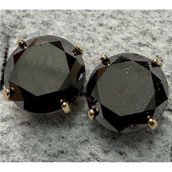 14K BLACK DIAMOND (3.9CT) EARRINGS SUGGESTED RETAIL VALUE $2000