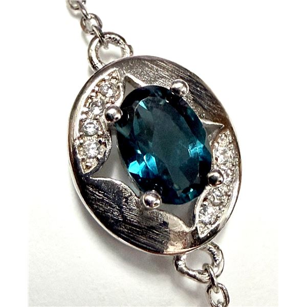 SILVER (7.97G) LONDON TOPAZ (5CT) BRACELET 7-8" SUGGESTED RETAIL VALUE $640