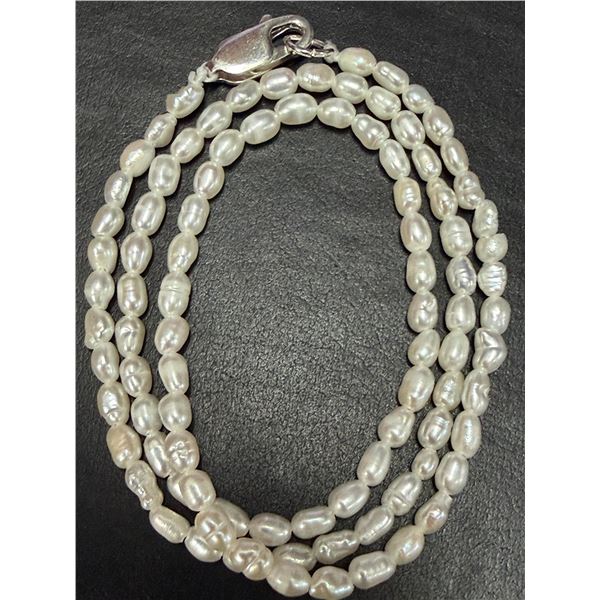 SILVER FRESH WATER PEARL NECKLACE 14"