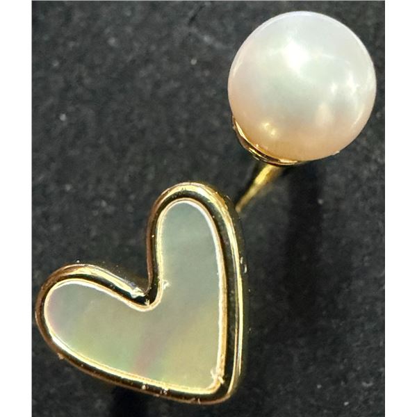 BASE METAL GENUINE PEARL RING
