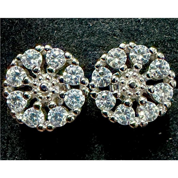 SILVER(1.6G),  CUBIC ZIRCONIA EARRINGS