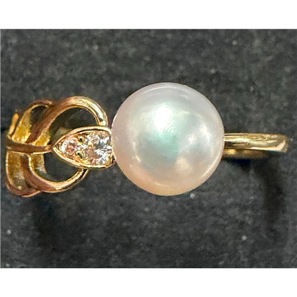 BASE METAL GENUINE PEARL RING