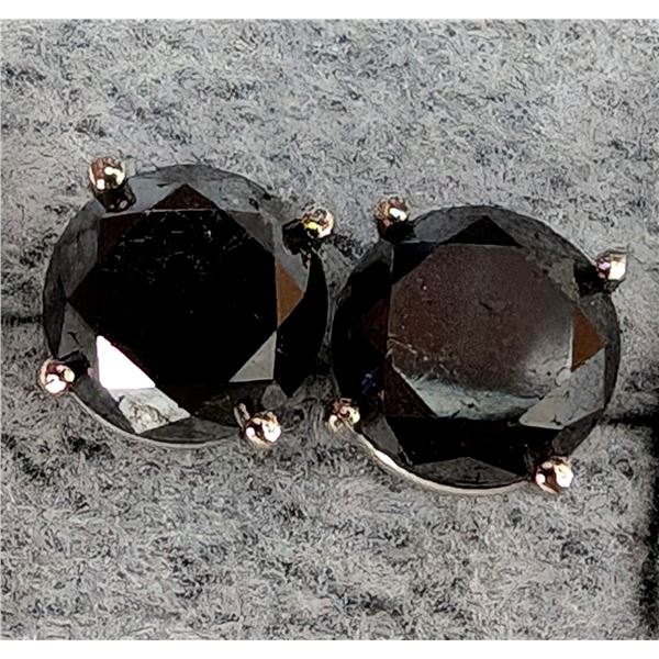 14K (1.13G) BLACK DIAMOND (2.3CT) EARRINGS APPRAISED INSURANCE VALUE $1550