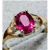 Image 1 : 10K (1.61G) LAB RUBY  (0.95CT) DIAMOND (0.04CT) RING (SIZE 7) APPRAISED INSURANCE VALUE $1170