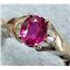 Image 2 : 10K (1.61G) LAB RUBY  (0.95CT) DIAMOND (0.04CT) RING (SIZE 7) APPRAISED INSURANCE VALUE $1170