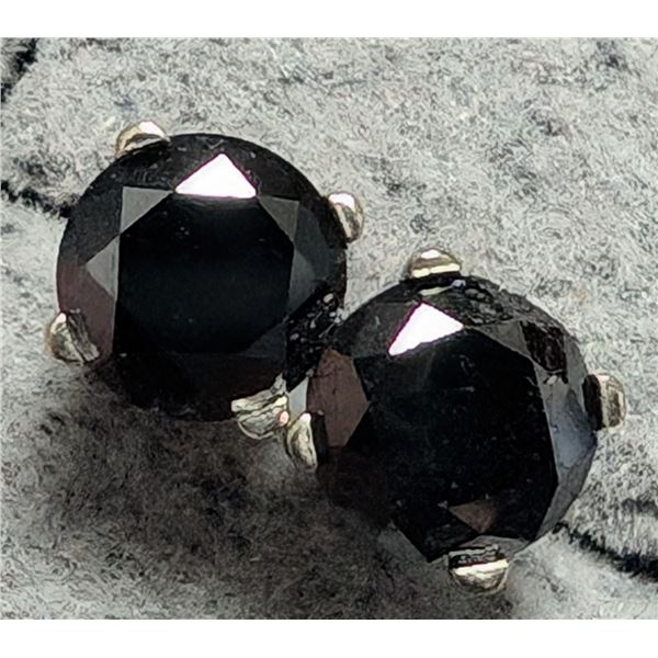 14K (0.7g) BLACK DIAMOND (1.02CT) EARRINGS APPRAISED INSURANCE VALUE $900