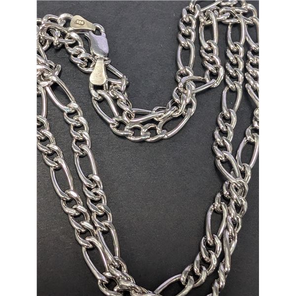 SILVER (9.3G) RHODIUM PLATED HOLLOW CHAIN 24"