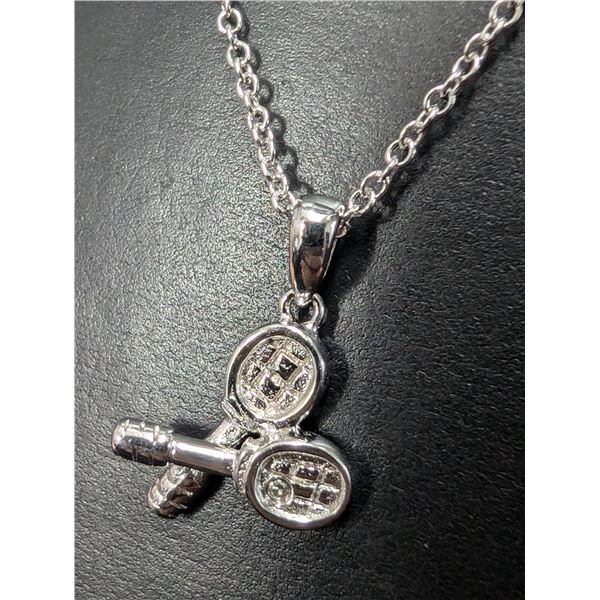 SILVER GENUINE DIAMOND (0.015CT) NECKLACE 16-18"