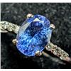 Image 2 : PLATINUM (2.93G) TANZANITE (0.6CT) DIAMOND (0.05CT) RING (SIZE 5.5)  APPRAISED INSURANCE VALUE  $...