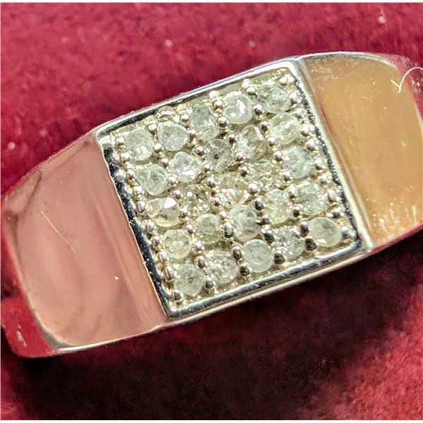 SILVER (4.1G), NATURAL DIAMOND (0.12CT) RING SUGGESTED RETAIL VALUE $360
