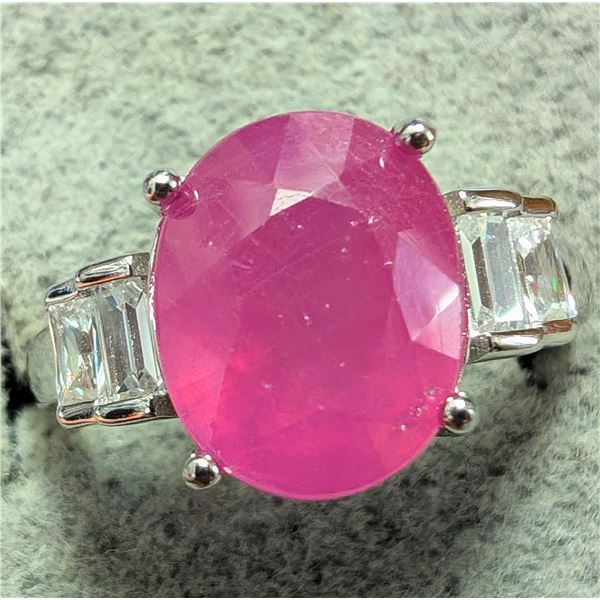SILVER (4.07G) RUBY (3CT) RING SUGGESTED RETAIL VALUE $320