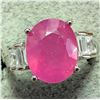 Image 1 : SILVER (4.07G) RUBY (3CT) RING SUGGESTED RETAIL VALUE $320