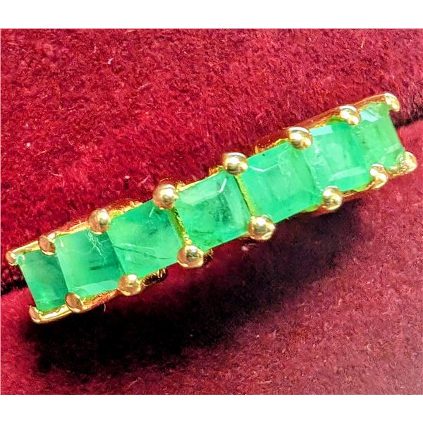 SILVER (2.82G) EMERALD (1.05CT) RING