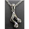 Image 1 : SILVER (2.26G) DIAMOND (0.005CT) NECKLACE 16"