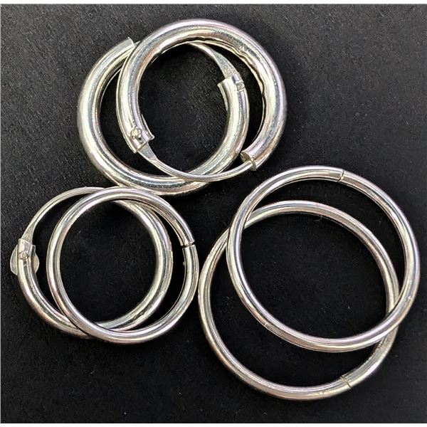 SILVER EARRINGS SET OF 3 PAIRS