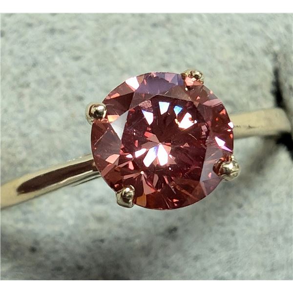 10K YELLOW GOLD 1.5G 0.55CT LAB PINK DIAMOND  RING (~SIZE 6)APPRAISED INSURANCE VALUE $2200