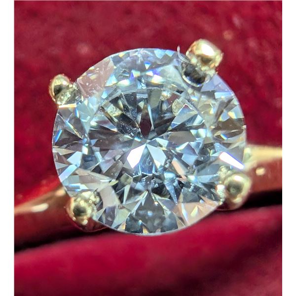 10K YELLOW GOLD 1G LAB DIAMOND 0.85CT  RING (~SIZE 6) APPRAISED INSURANCE VALUE $2600