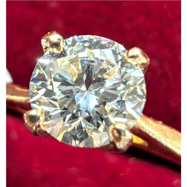 14K YELLOW GOLD 1.3G LAB DIAMOND 0.46CT RING APPRAISED INSURANCE VALUE $2800