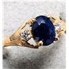 Image 3 : 10K YELLOW GOLD 1.3G BLUE SAPPHIRE 1CT  RING (~SIZE 6.5)APPRAISED INSURANCE VALUE $1700
