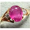 Image 1 : 10K YELLOW GOLD 1.3G RUBY RING & LAB DIAMOND 0.05CT  APPRAISED INSURANCE VALUE   $1700