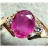 Image 2 : 10K YELLOW GOLD 1.3G RUBY RING & LAB DIAMOND 0.05CT  APPRAISED INSURANCE VALUE   $1700