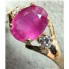 Image 3 : 10K YELLOW GOLD 1.3G RUBY RING & LAB DIAMOND 0.05CT  APPRAISED INSURANCE VALUE   $1700