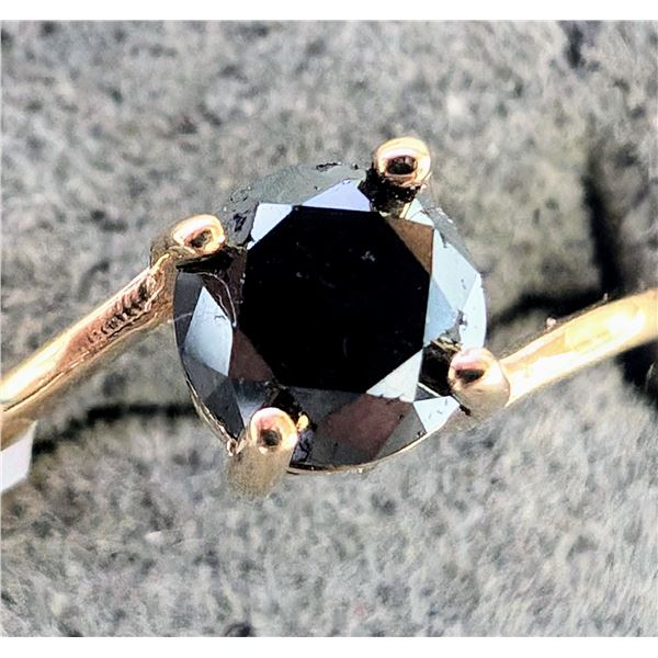 10K YELLOW GOLD 1.63G BLACK DIAMOND 1CT    RING (~SIZE 6.75) APPRAISED INSURANCE VALUE $1690