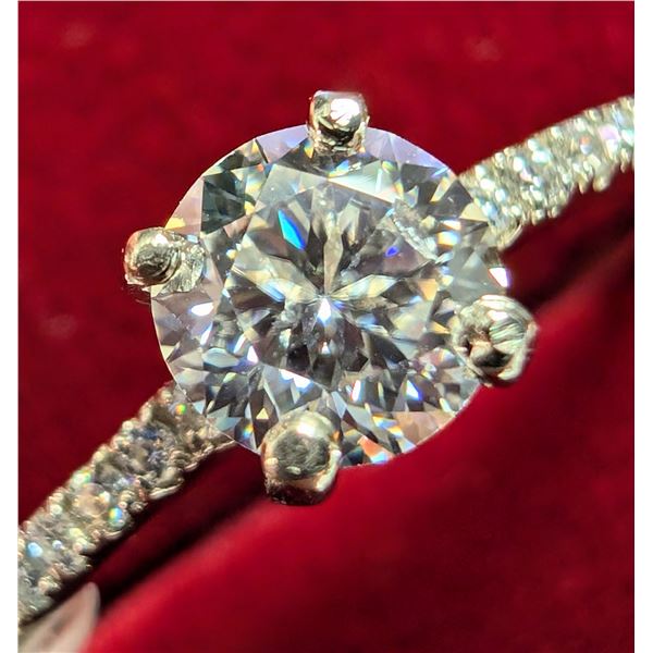14K WHITE GOLD 1.42G MOISSANITE 0.76CT   RING (~SIZE 6.75)APPRAISED INSURANCE VALUE $1575