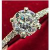 Image 1 : 14K WHITE GOLD 1.42G MOISSANITE 0.76CT   RING (~SIZE 6.75)APPRAISED INSURANCE VALUE $1575