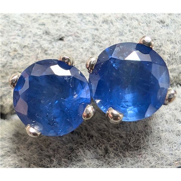 14K WHITE GOLD BLUE SAPPHIRE 0.9CT EARRINGS, SUGGESTED RETAIL VALUE $600