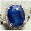 Image 1 : SILVER 3.6G BLUE SAPPHIRE 3CT  RING, SUGGESTED RETAIL VALUE $300