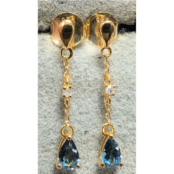 SILVER GENUINE GEM AND DIAMOND   EARRINGS, SUGGESTED RETAIL VALUE $200