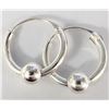 Image 1 : SILVER SMALL HOOP  EARRINGS