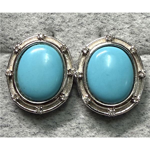 SILVER (3.85G) SLEEPING BEAUTY ARIZONA TURQUOISE EARRINGS SUGGESTED RETAIL VALUE  $240