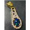 Image 1 : SILVER (1.54G) BLACK OPAL (ENHANCED) (0.45CT) CZ (0.25CT) PENDANT SUGGESTED RETAIL VALUE $200