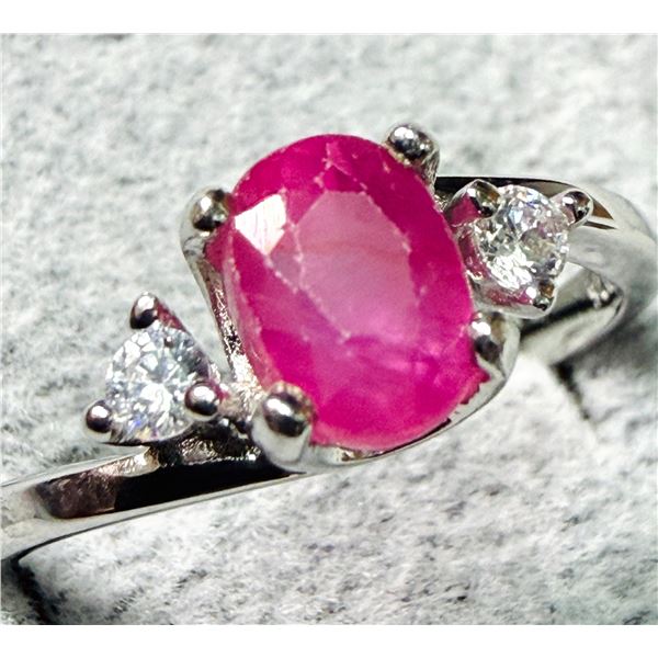 SILVER (2.61g)  RUBY (1.5CT) RING SUGGESTED RETAIL VALUE $200
