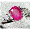 Image 1 : SILVER (2.61g)  RUBY (1.5CT) RING SUGGESTED RETAIL VALUE $200