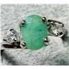 Image 1 : SILVER (2.44G) EMERALD (1.5CT) RING SUGGESTED RETAIL VALUE $200