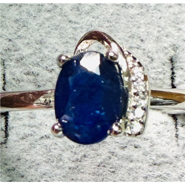 SILVER (2.7G) SAPPHIRE (1CT) RING SUGGESTED RETAIL VALUE  $200